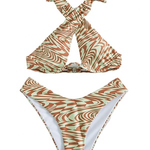 Traje de Baño Personalizado para Mujer, Bikini Bandeau de 1 Pieza, Liso/Con Puntos/Estampado, Servicio OEM, Logotipo Frontal, Tirantes en V, Espalda Descubierta, Transpirable - Product Image 4