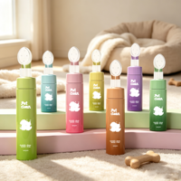 Bouteille Distributrice de Mousse Personnalisée avec Logo pour Animaux, Distributeur de Mousse en Plastique pour Shampoing Sec pour Animaux, Emballage de Bouteille Moussante avec Brosse pour Lavage des Pattes