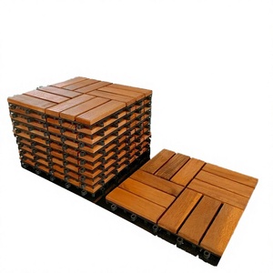 Solid Wood Acacia Decking Tile 300x300mm Modern Interlocking Waterproof Anti-slip for Outdoor/indoor Decoration Balcony Terrace - Product Image 1