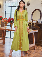 Kaftan marocain du Moyen-Orient 2024 Oman Dubaï Qatar Arabie Saoudite Maroc Robe musulmane pour femmes avec perles Kaftan Robes Femmes BA3166