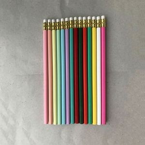 Crayon hexagonal de 7,5 pouces avec gomme, pas cher, sans impression, accepte logo personnalisé - Product Image 3