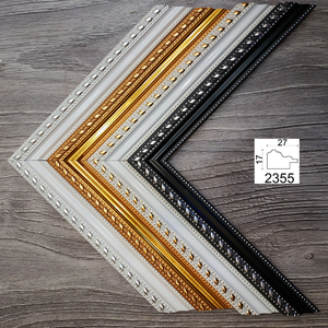 Moulures décoratives en PS pour cadres photo, incrustées or et argent, pour le marché européen, moulures pour cadres photo miroir - Product Image 4