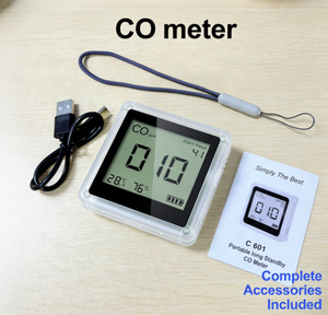 <span class=keywords><strong>Détecteur</strong></span> de <span class=keywords><strong>gaz</strong></span> monoxyde de carbone 3-en-1 Airsense C601 avec détection de fumée, température et humidité, batterie de secours, en plastique, personnalisable - Product Image 3