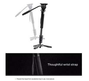 Monopode pour caméra vidéo DSLR Weifeng WF-3978M avec tête fluide, <span class=keywords><strong>trépied</strong></span> pour vidéographie professionnelle - Product Image 2