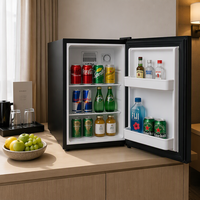 Mini-réfrigérateur portable 40L à porte unique, compact, en acier inoxydable, sans givre, pour hôtel, voiture, usage domestique