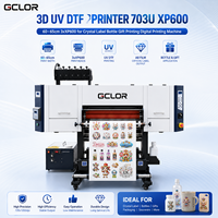 Imprimante 3D UV DTF 703U XP600 60-65cm 3*XP600 pour l'impression numérique d'étiquettes en cristal, de bouteilles et de cadeaux