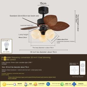 Ventilateur de Plafond Rétro Américain Moderne avec 5 Lumières LED en Option Étanche Télécommande Moteur AC/DC pour le Salon - Product Image 2