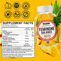 Gummies Probiotiques Équilibre Féminin OEM – Supplément en Poudre Canneberge Ananas pour la Santé Vaginale et l'Équilibre du pH Féminin – Qualité Alimentaire Adulte