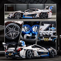 STOCK 10652 Voitures de drift télécommandées techniques en plastique ABS, modèle de supercar à assembler avec 40 blocs de construction, jouets de construction