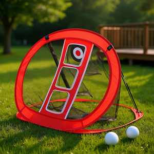 Red de Práctica de Golf Portátil Plegable, de Poliéster Rojo, para Entrenamiento en Interiores y Exteriores - Product Image 2