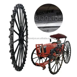 Modified tractor tyres to 2.1m solid rubber wheels for Fertilizing Seeding