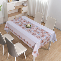 Nappe rectangulaire en PVC imprimé RNPT, motif floral bleu, anti-déversement, idéale pour les baby showers