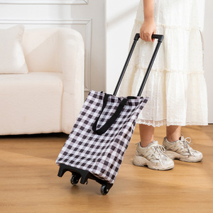Carrito de compras plegable, portátil e impermeable con ruedas para supermercado y compras de comestibles - Product Image 3