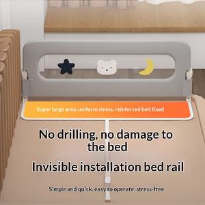 Barandilla de Seguridad Plegable y Ajustable en Altura para Cama de Bebé, Barrera Anticaídas para Camas de Todos los Tamaños, para Niños Pequeños e Infantes - Product Image 3