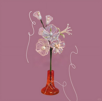 Nachtlicht-Perlen-Lilienvase – Rosa/Blau/Orange, für Außen-/Innendekoration, leuchtende Ästhetik