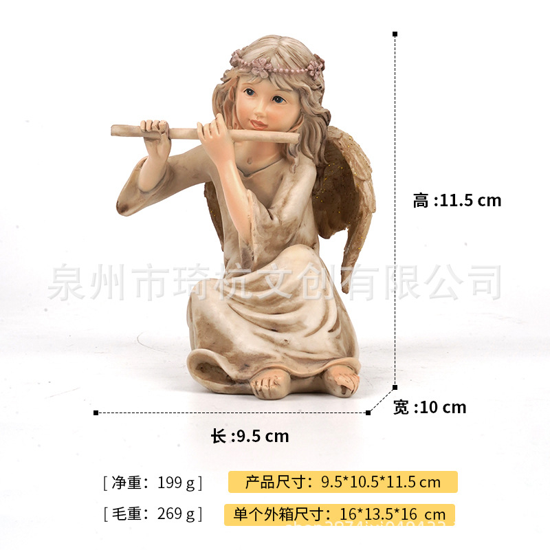 Flute-playing winged angel