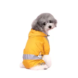 Reflective Small Size Pet Dog Clothes Raincoat With 4 Legs