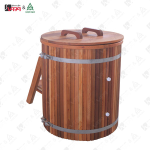 Vapasauna NUEVO Bañera <span class=keywords><strong>de</strong></span> Hielo <span class=keywords><strong>Redonda</strong></span> <span class=keywords><strong>de</strong></span> <span class=keywords><strong>Madera</strong></span> para 1-2 Personas con Mantenimiento <span class=keywords><strong>de</strong></span> Temperatura para Recuperación Física, Barril <span class=keywords><strong>de</strong></span> Inmersión Fría - Product Image 4