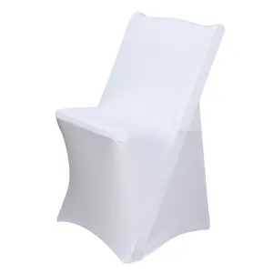 Housse de chaise pliante élastique blanche, housse de chaise de Banquet en Spandex pour événements, fournisseurs de mariage, décoration de Banquet