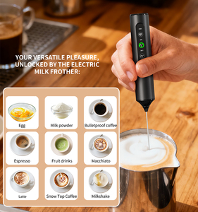 <span class=keywords><strong>Mousseur</strong></span> à <span class=keywords><strong>lait</strong></span> électrique et mini-mixeur portatif tout-en-un rechargeable par USB à 3 vitesses pour le café, la pâtisserie et les boissons - Product Image 2