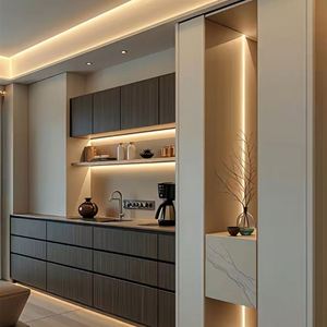 Luxury Customized Size Solid Wood <b>Sideboard</b> Restaurant Furniture Made From Environmentally Protected Materials - Product Image 1