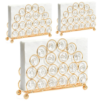 Support de serviettes en métal moderne avec cristaux, doré, vertical, pour serviettes de table, décoration de cuisine, salle à manger, salle de bain
