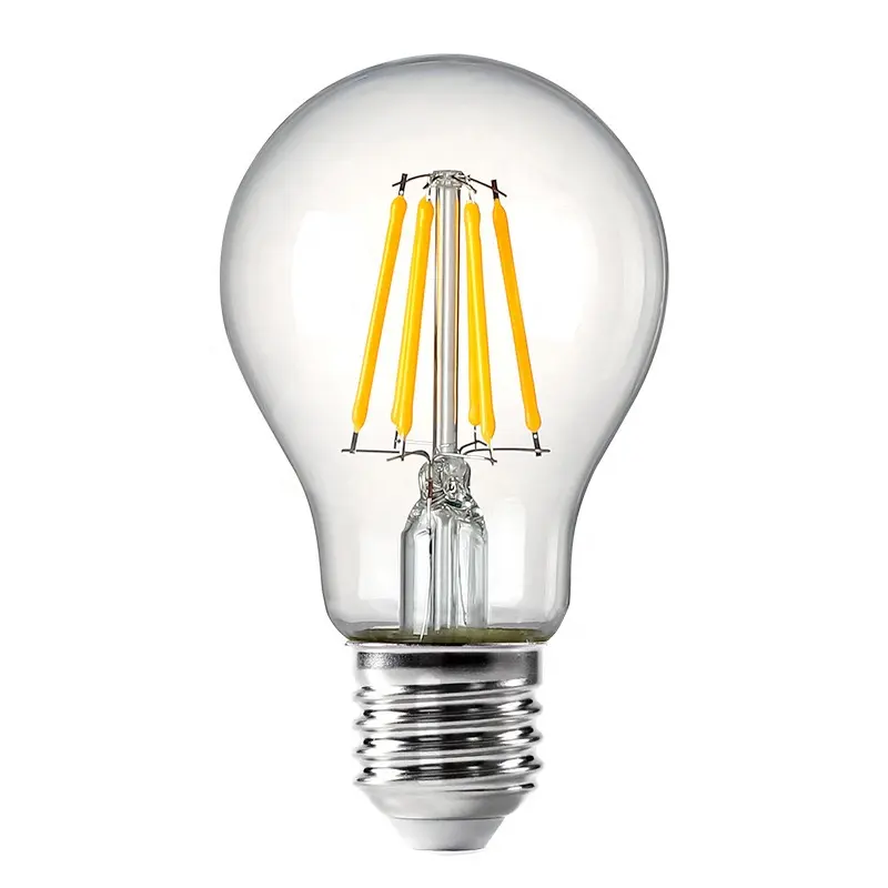 A60 A19 4W E27 temizle konut aydınlatma 360 derece LED filament ampul