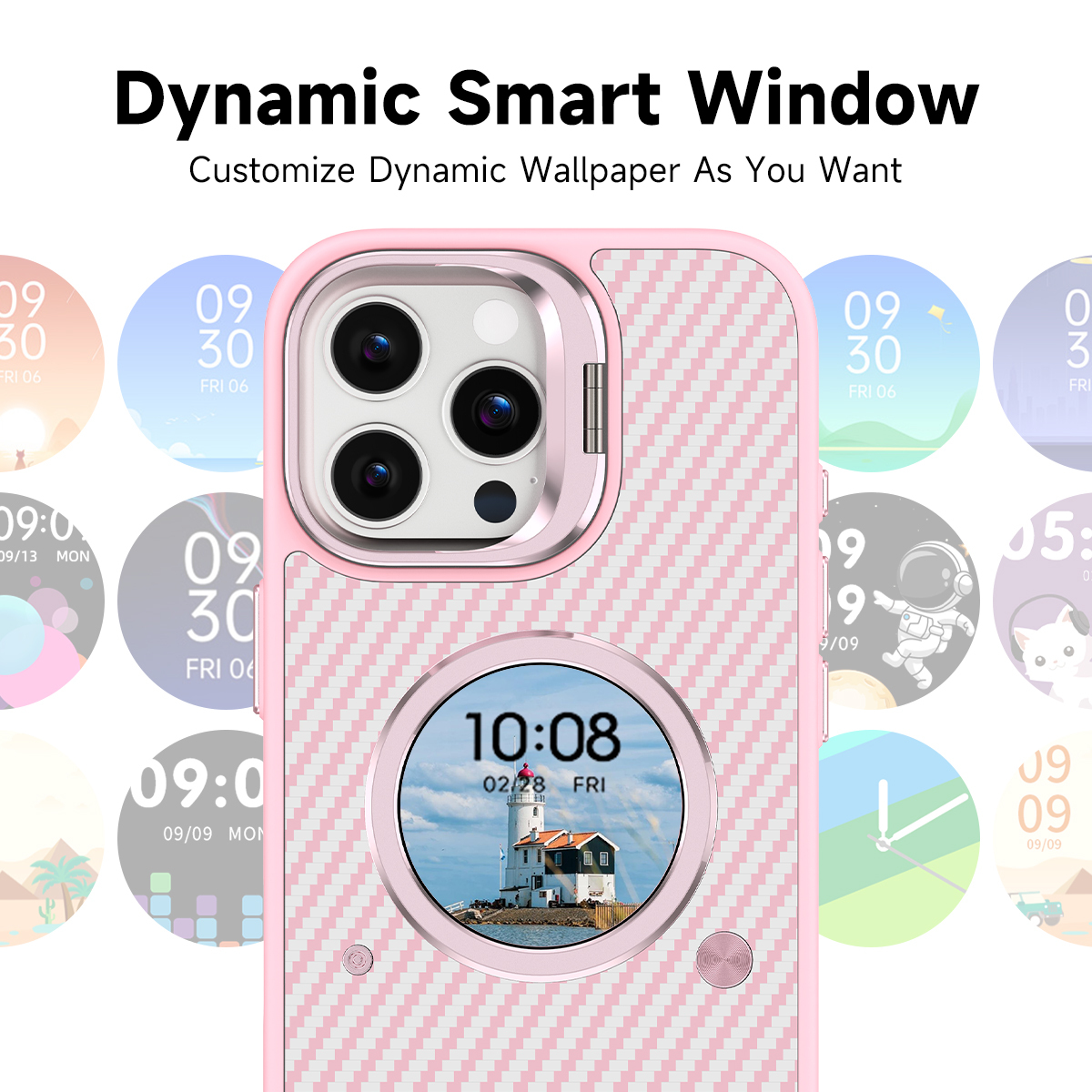 <strong>2026</strong> Smart Display <strong>Phone</strong> Case with Screen Remote Control Preview Call ID Custom Scrolling Text Protective for Iphone16 Pro