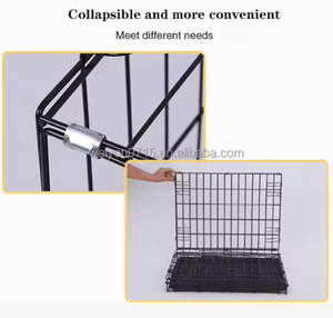 Profesyonel yüksek kaliteli çift kapı köpek sandık ağır büyük hayvan köpek kafesi tel plastik tepsi ile katlanır kulübesi palet - Product Image 5