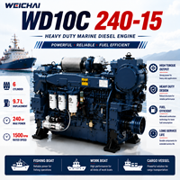 Mesin Diesel Kelautan SCDC Weichai WD10C240-15 240HP 1500RPM 6 Silinder Turbocharged Berpendingin Air untuk Kapal Nelayan dan Kapal Kerja