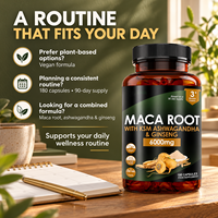 Capsules de Maca Végétalienne en Gros 6000mg avec Ashwagandha et Ginseng pour le Soutien Énergétique Quotidien des Hommes – Complément Alimentaire OEM & ODM