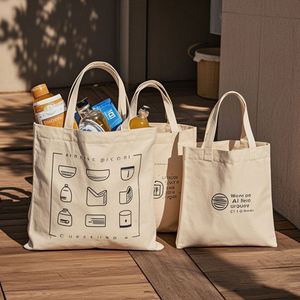 Custom Logo Printed Sublimation Blank Reusable Grocery Silk Screen Promotional Canvas Shopping Tote Bags for <b>Supermarket</b> - Product Image 1