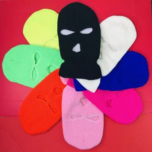 Masque de ski avec 3 trous, balaclava en <span class=keywords><strong>crochet</strong></span>, mode personnalisée, bonnet chaud en tricot pour adulte, pour l'extérieur - Product Image 1