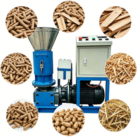 Granulateur de pellets de bois CE 15KW 380V Triphasé en acier au carbone, à matrice plate, pour sciure de bois et paille biomasse, pour chauffage domestique aux États-Unis