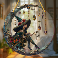 Offre Spéciale clair de lune sorcière pendentif fenêtre décoration décor à la maison jardin naturel brut artisanat attrape-soleil