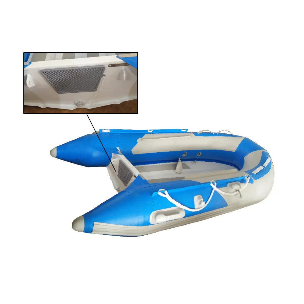 China customize quality 2-8 person plastic air valve inflatable PVC boat aluminum floor inflatable boat fiberglass fishing