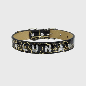 Collar Personalizado para Perro y Gato, Elegante y Sencillo, de Cuero PU con Pedrería, Impermeable, con Patrón Impreso y Letras Personalizadas - Product Image 6