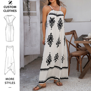 <span class=keywords><strong>Abbigliamento</strong></span> <span class=keywords><strong>Donna</strong></span> 2025: Abito Lungo Estivo Senza Maniche con Stampa <span class=keywords><strong>Boho</strong></span> e Schiena Scoperta - Product Image 1