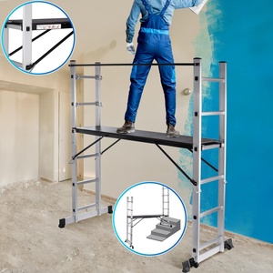 Échelles et échafaudages Deliladder, échelle d'échafaudage pliable en aluminium pratique, échafaudage avec roues - Product Image 2
