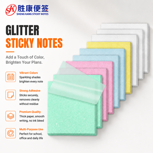 Notas Adhesivas Transparentes con Brillantina de Colores, Bloc de Notas Brillante, Notas Autoadhesivas para la Escuela, Oficina, Planificador, Papelería - Product Image 1