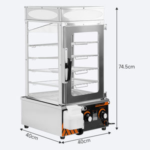 Vetrina Riscaldata Elettrica Commerciale per Alimenti, Espositore a 5 Ripiani per Ravioli e Panini con Controllo Digitale LED - Product Image 4