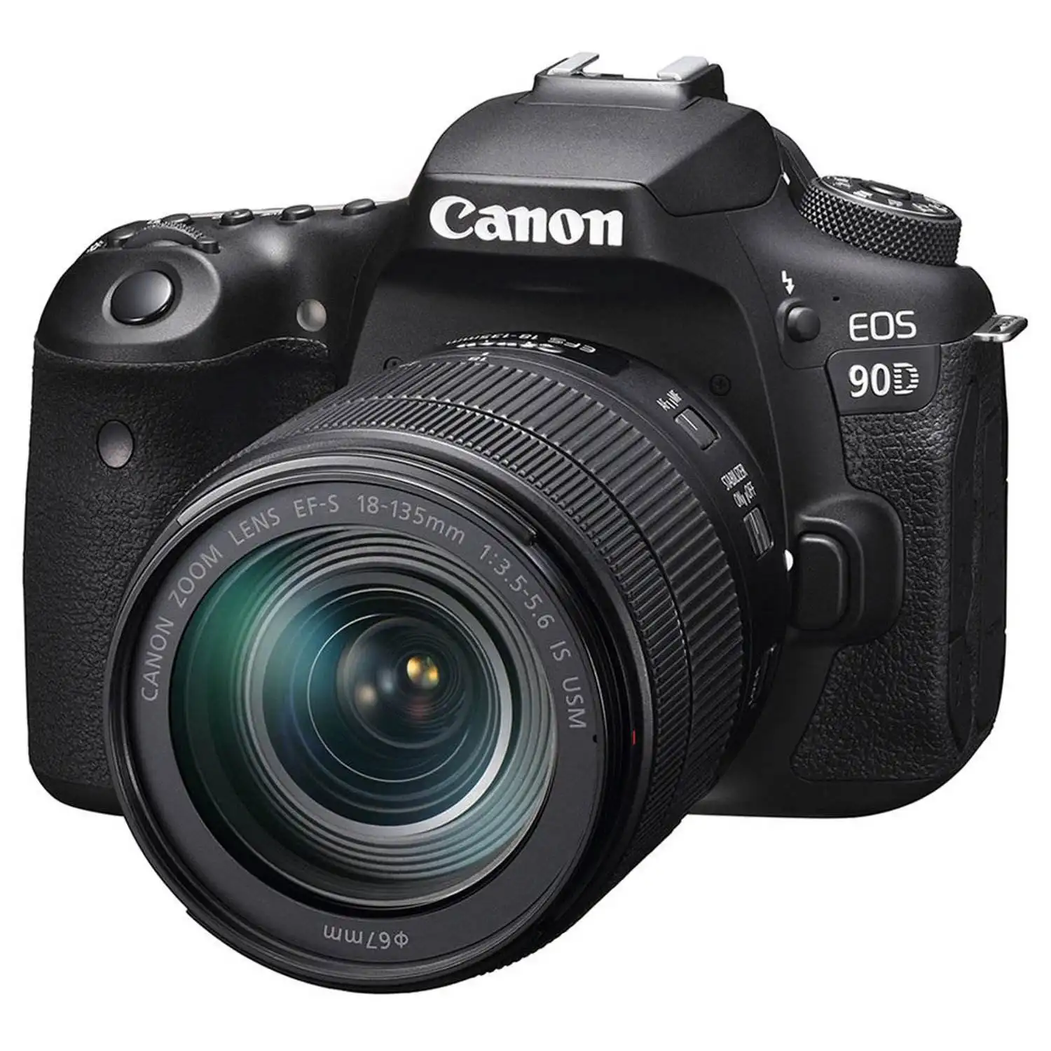 2024-Cámara Canon 135 90D DSLR Negra + Lente EFS 18-mm