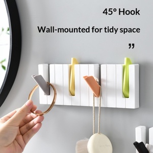 Wholesale Modern Plastic Piano <b>Key</b> <b>Hook</b> No-Drill <b>Wall</b> Mounted Organizer <b>for</b> Entryway Coat and Storage - Product Image 5