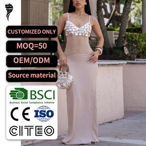 <span class=keywords><strong>Vestido</strong></span> Maxi de Lentejuelas para Mujer 2026, Nuevo <span class=keywords><strong>Vestido</strong></span> de Noche <span class=keywords><strong>Ajustado</strong></span> con Tirantes Finos y Malla Transparente para Fiestas y Bodas - Product Image 1