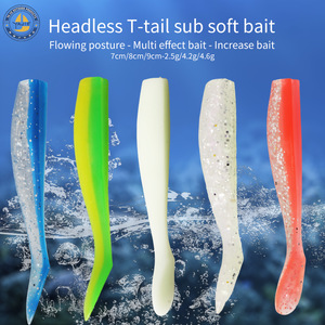 Señuelos blandos con cola en T de 7, 8 y 9 cm, señuelos en espiral, señuelos de pesca biónicos, señuelos de fondo para lubina, anzuelos de jig head, señuelos de plástico blando - Product Image 3