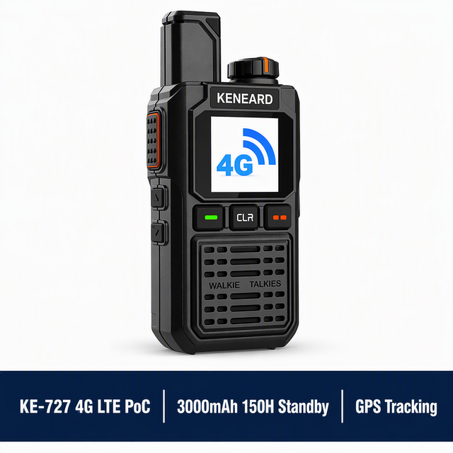 KENEARD KE-727 4G LTE PoC Walkie Talkie Dual SIM 3000mAh 150H Standby GPS Tracking Push to Talk Radio Logistics Fleets 2W >50km