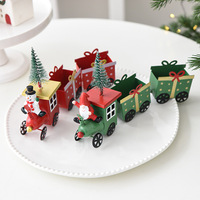 Festliche Eisen-Weihnachtszug-Dekoration Baum Weihnachtsmann Schneemann Tischdekoration Feiertagsheim-Dekor Moderner Einfacher Stil Schmiedeeisen