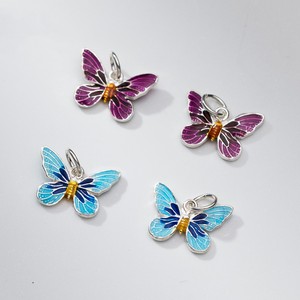 Moda 925 plata esterlina <span class=keywords><strong>esmalte</strong></span> Color dulce mariposa voladora encanto Animal colgante para niñas joyería personalizada collares - Product Image 2