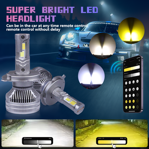 Oem 160W 16000LM ứng dụng thông minh điều khiển Ai Xe <span class=keywords><strong>LED</strong></span> Ánh Sáng Tri Nhiệt độ màu H1 H11 H4 <span class=keywords><strong>led</strong></span> bombillos đèn H7 <span class=keywords><strong>Led</strong></span> Đèn Pha bóng đèn - Product Image 6