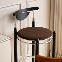 Chaise de bar en PP de style nordique, design moderne et minimaliste, avec dossier simple, pour la maison, le salon, la table d'îlot, la salle à manger